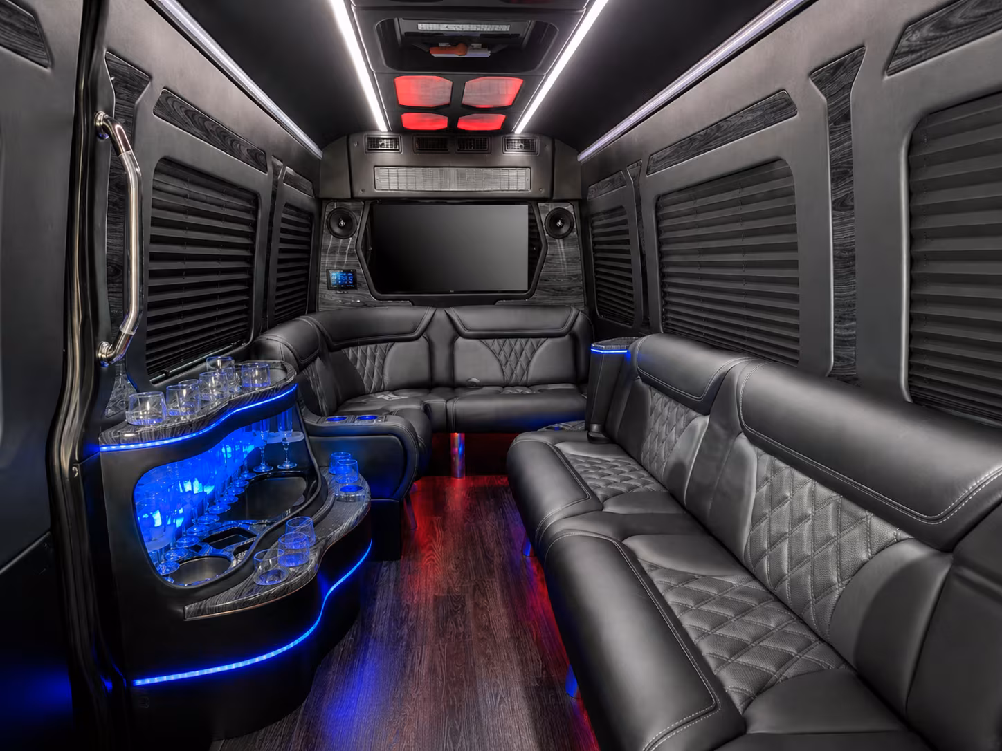 livonia 50 passenger party bus inside
